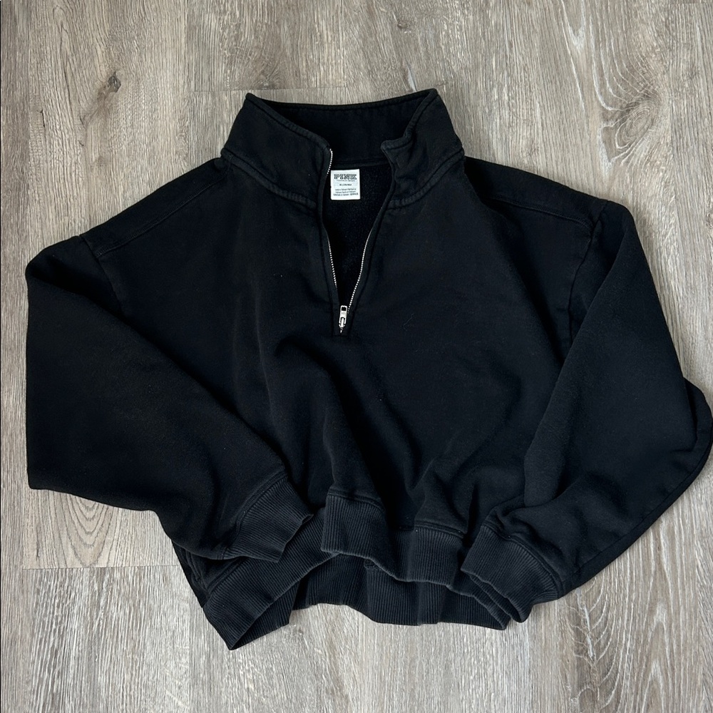 PINK Victoria's Secret Black Half-Zip Pullover Sweatshirt